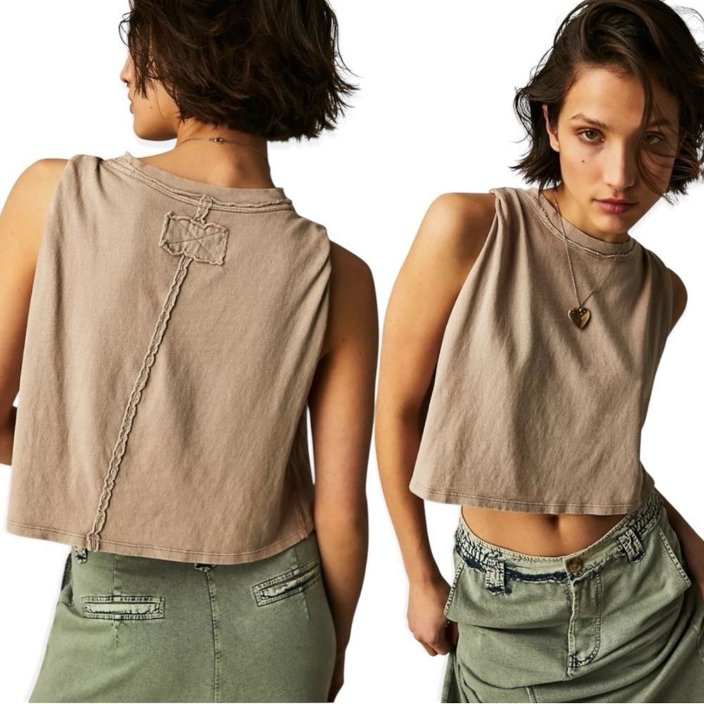 NWT Free People We The Free Tied Up Muscle Tee Size XL - Picture 5 of 13